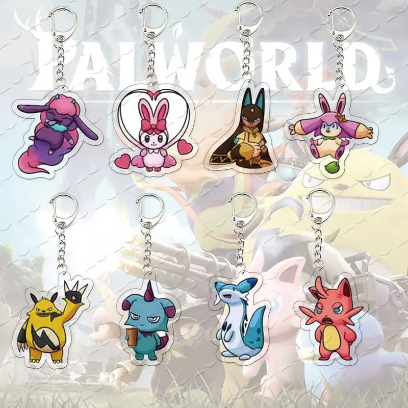 Popular Game Cartoon Palworld Keychain Fanart Palworld Charm Keychains for Accessorie bag Pendant Game Fans Gift