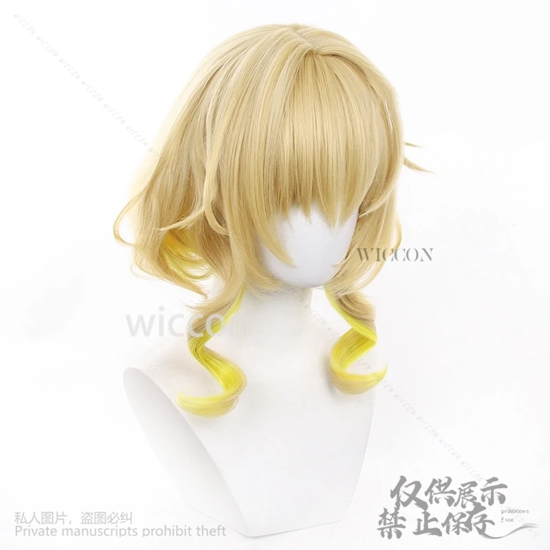 أنيمي لعبة هونكاي ستار السكك الحديدية Aglaea تأثيري الشعر الاصطناعية 35 سنتيمتر الباروكات قصيرة مقاومة للحرارة شعر الحفلات + غطاء شعر مستعار هالوين مخصصة