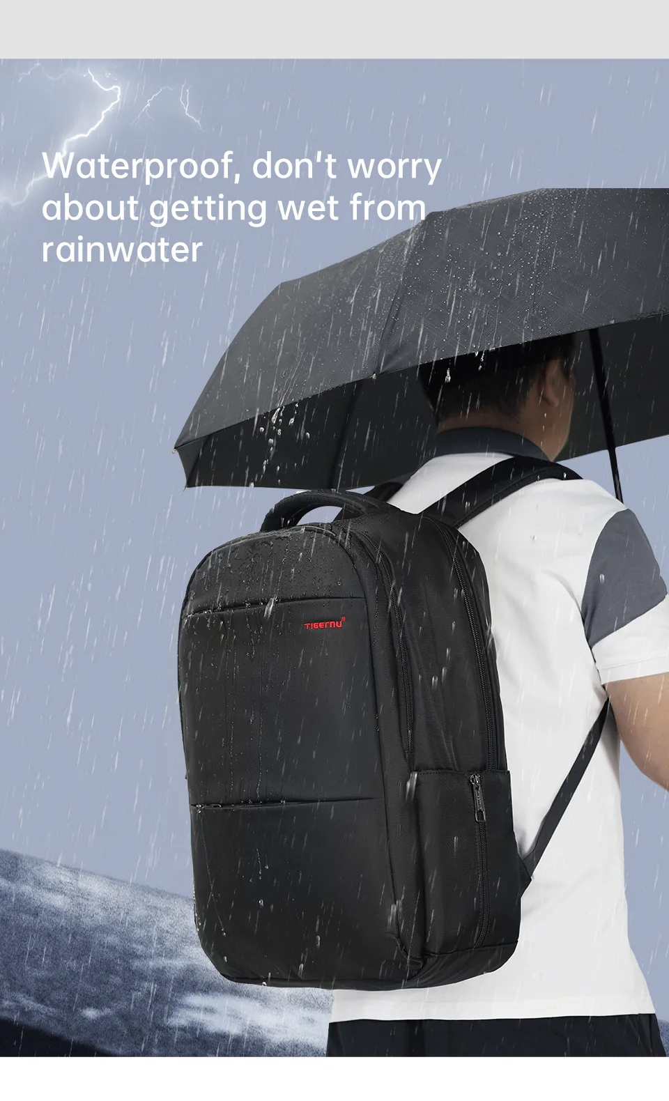 Tigernu Herren Rucksack 15 17 19 Zoll Laptop Rucksack für Männer für Frauen Business Rucksack Schultasche Reiserucksack Taschen Rucksack – Detail 13