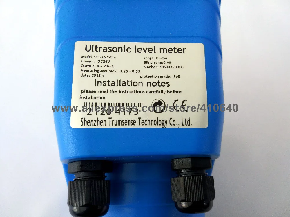 4 to 20mA Range 5m Ultrasound Level Meter Transducer Sensor 24 VDC Power Supply to measure liquid level or depth FACTORY PRICE