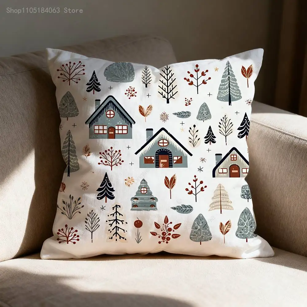 Nordic Fall Throw Pillow Case For 55x55cm 30x30cm 50x50cm 45x45cm 40x40cm Square Chair Pillowcase Case