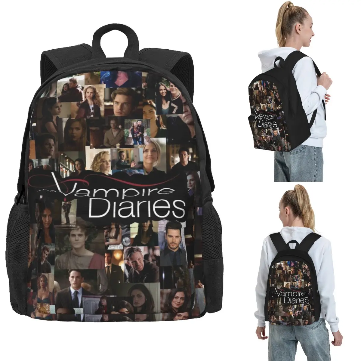 

Дневники вампира Damon Salvatore, рюкзаки для мальчиков и девочек, сумка для книг, большая вместимость, детские школьные сумки, дорожный рюкзак, сумка на плечо