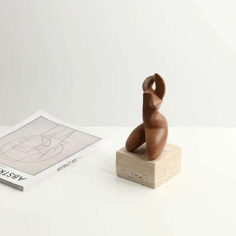 Modern wabi-sabi abstract figure graceful resin ornament, home exhibition hall bookcase desktop creative soft decoration