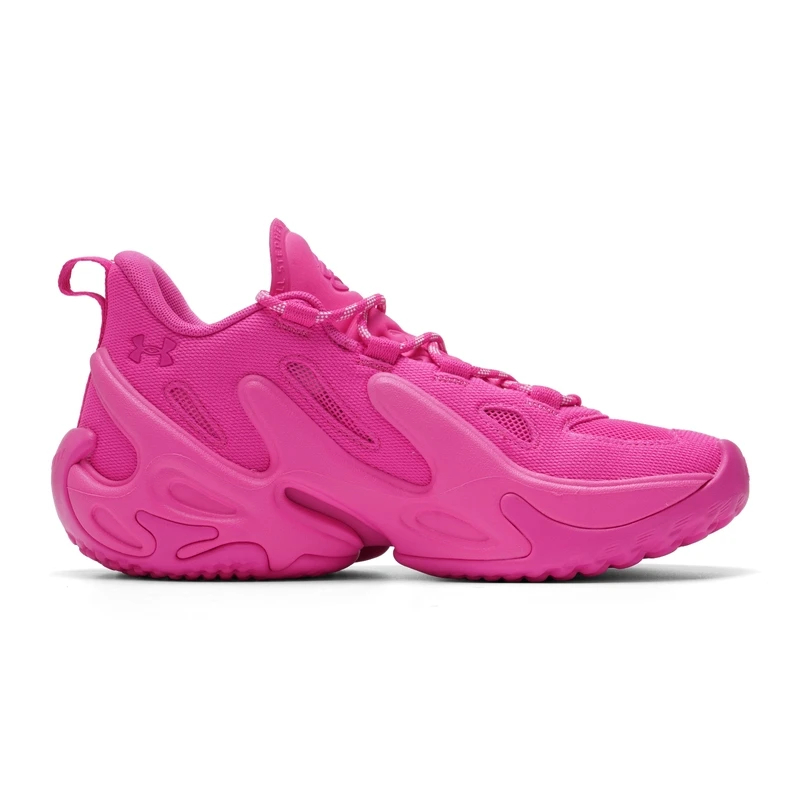 Under Armour basketball shoes for men, pink cushioned low-top practical sports shoes 6007670-652 view 2