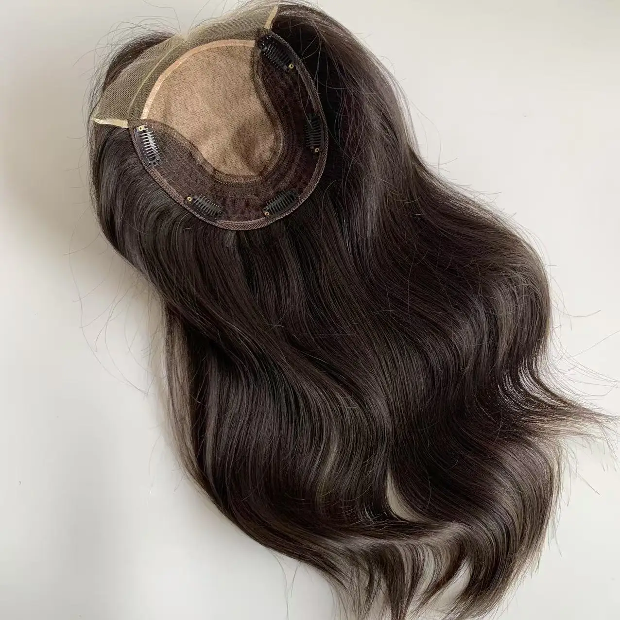 6*7 Inch Silk Base Hair Toppers & Lace Hairline European Raw Hair Women Toupee Invisible Hair Toppers Hair Extension