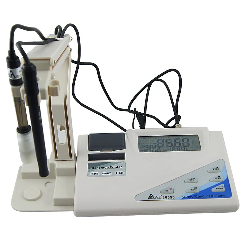 Desktop water quality detector Hengxin AZ86555 redox salinity conductivity TDS printable acidity PH meter