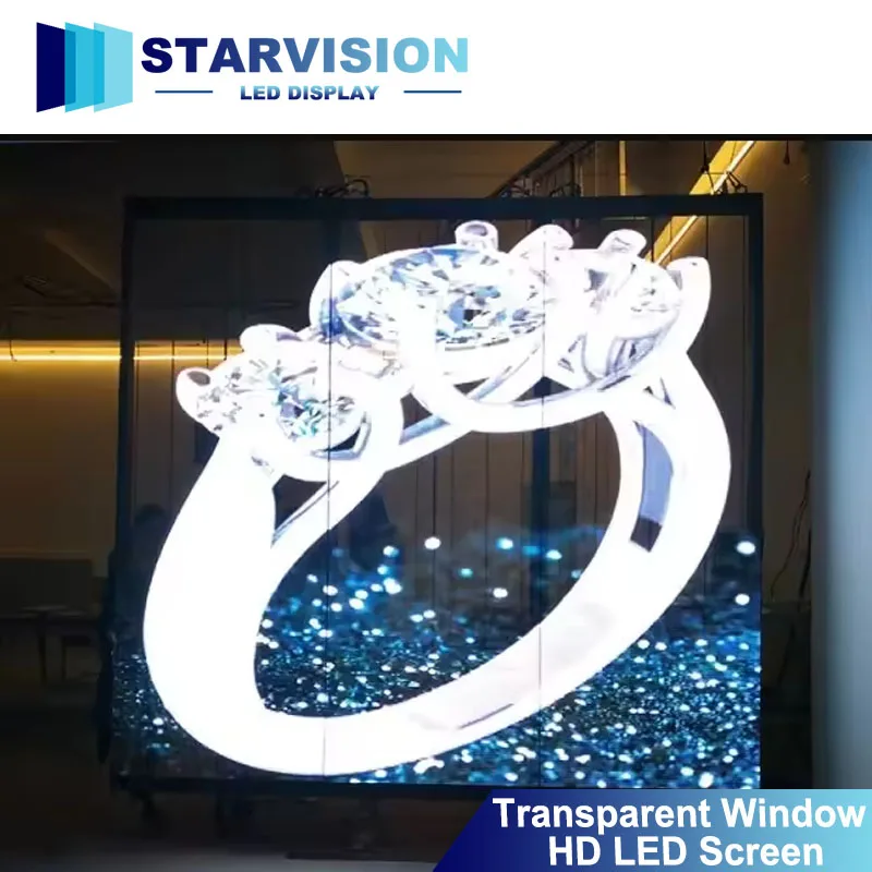 Indoor LED Transparent Screen High Contrast Dynamic Video Display For Brand Advertising