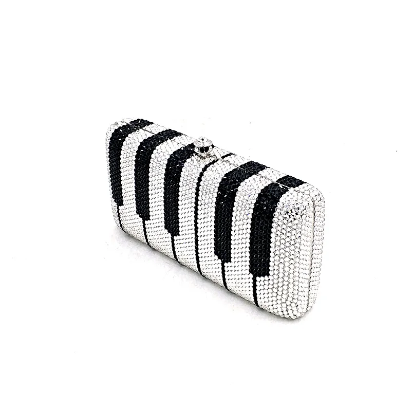 

Artistic women clutches party purses women music songs party diamonds piano full crystal purses