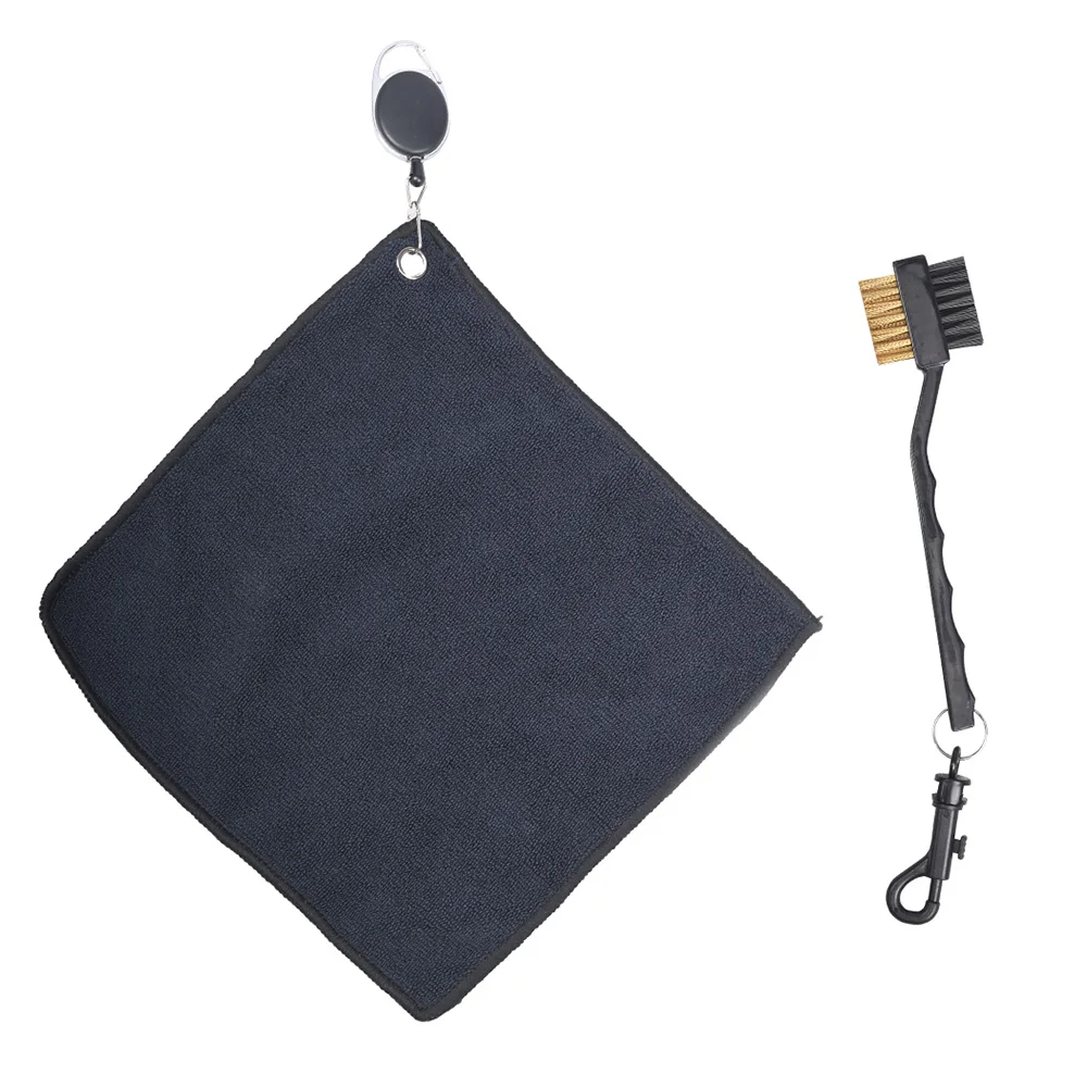 

25*25CM Golf Square Towel Easy To Pull Rope Hook Double-Sided Microfiber Golf Brush Easy To Carry Very Suitable For Golfers