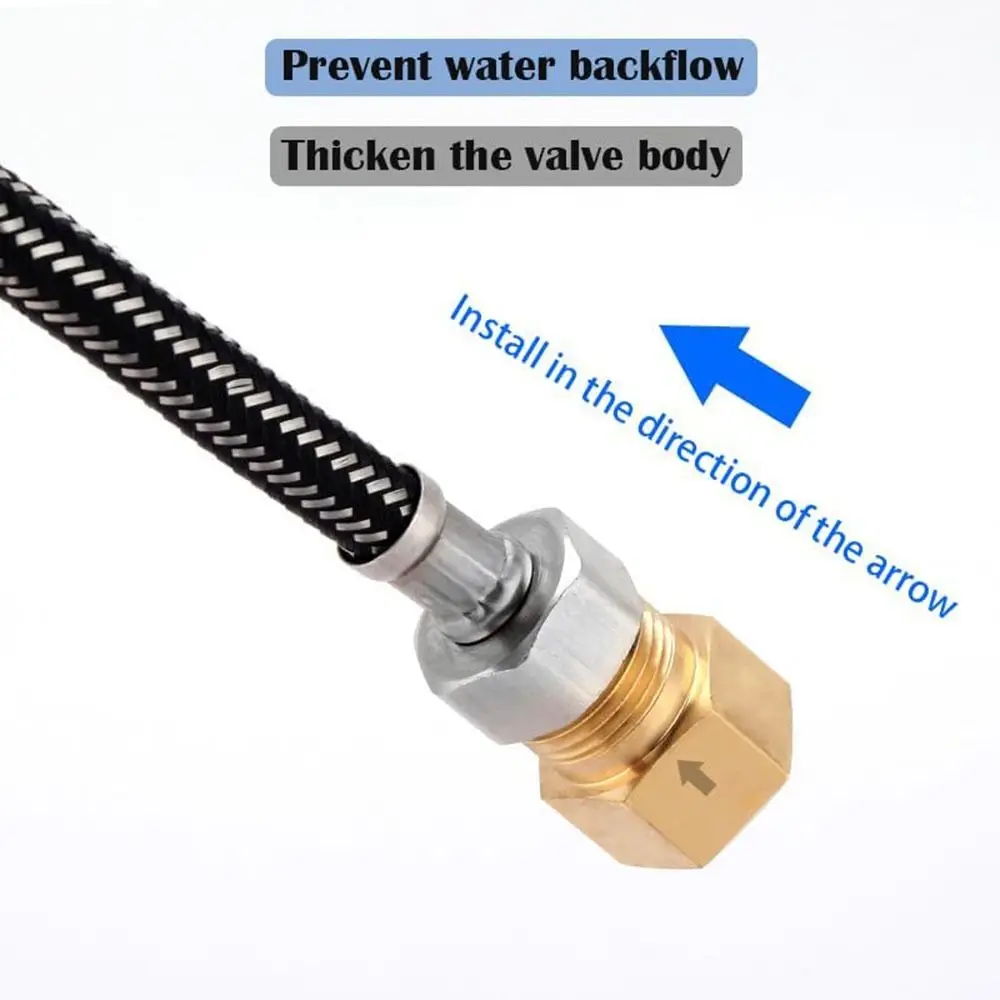 Non Return Brass One-way Valve Gold Female to Male Thread Check Valve Ozone Resistance 1/2