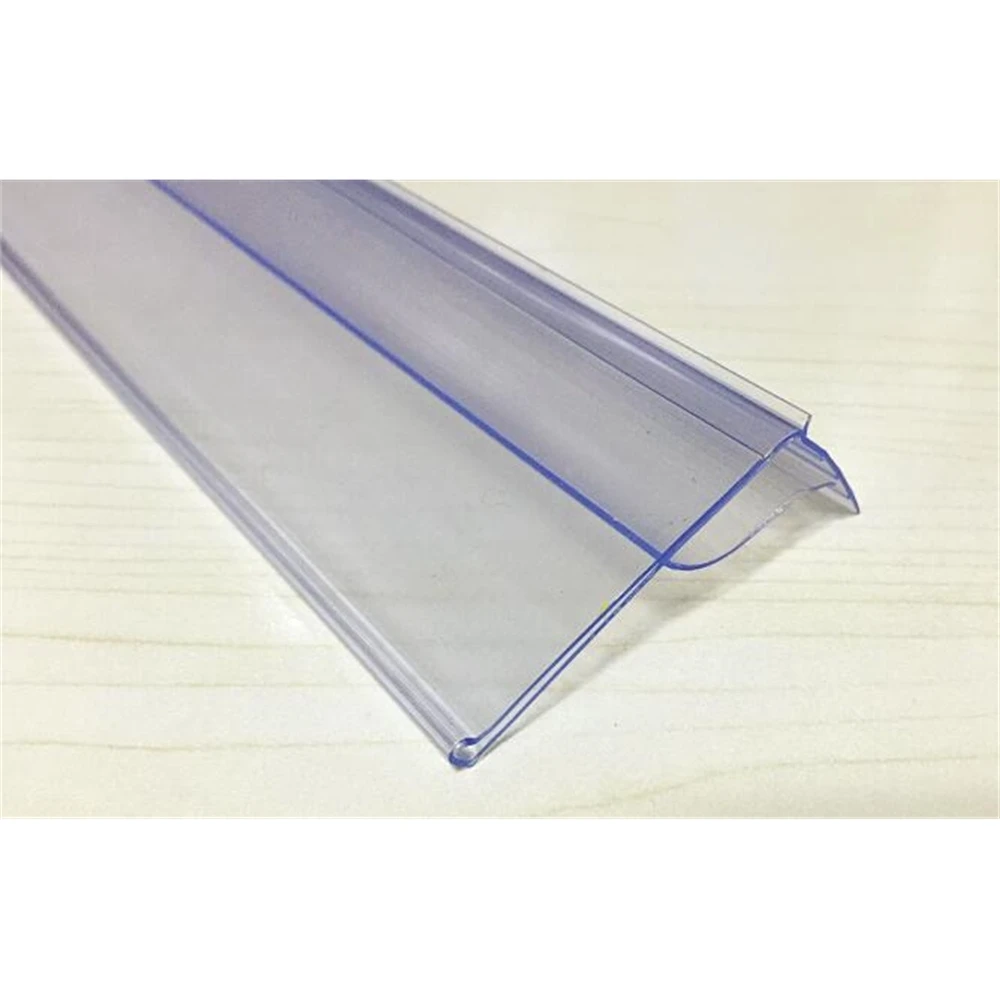 Wood Glass Top Clamp Shelf Label Holder Strip Price Tag Ticket Sign Shelf Cover Pop Advertising Banner Showing Display Strip image 5