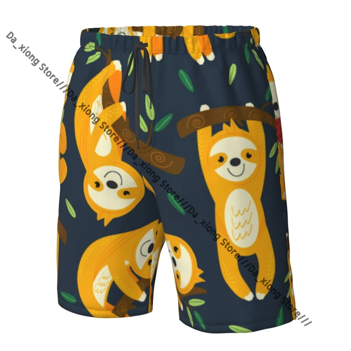 남자 해변 짧은 빠른 건조 수영 트렁크 재미 있은 나무늘보 그림 수영복 수영복 수영복 반바지