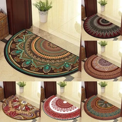 Semicircular Door Mat Bedroom Kitchen Foot Mats Morocco Retro Mats Living Room Balcony Decorative Floor Small Rugs for Bedroom