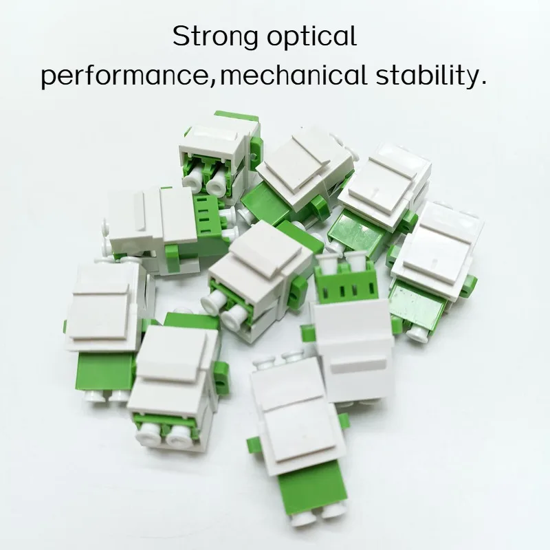 50PCS /Lot Duplex LC APC/OM4 LC UPC Multimode Connector Fitting Single Mode Fiber Optic Keystone Jack Adapter Customized FTTH