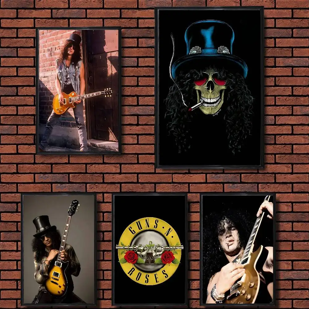 

Slash GNR band Guns N Roses Poster HD Art Sticky Wall Waterproof Home Living Room Bedroom Bar Aesthetic Decoration