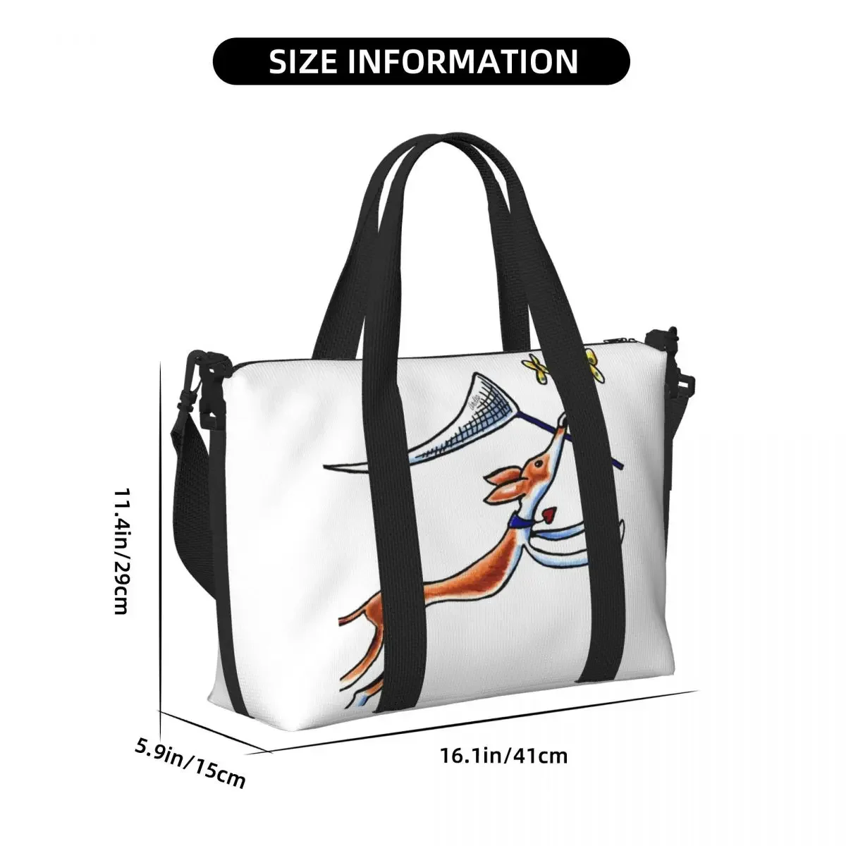 مخصص إيبيزان كلب الصيد الفراشات البقالة حقيبة تسوق حقائب النساء الكبيرة السلوقي الكلب البصر الوبت رياضة حقائب السفر الشاطئ