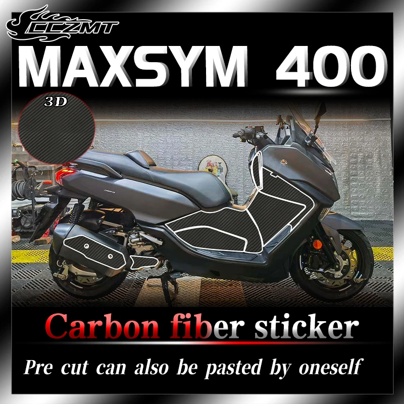 

For SYM MAXSYM400 sticker 3D carbon fiber protective sticker paint surface transparent invisible car clothing film car sticker