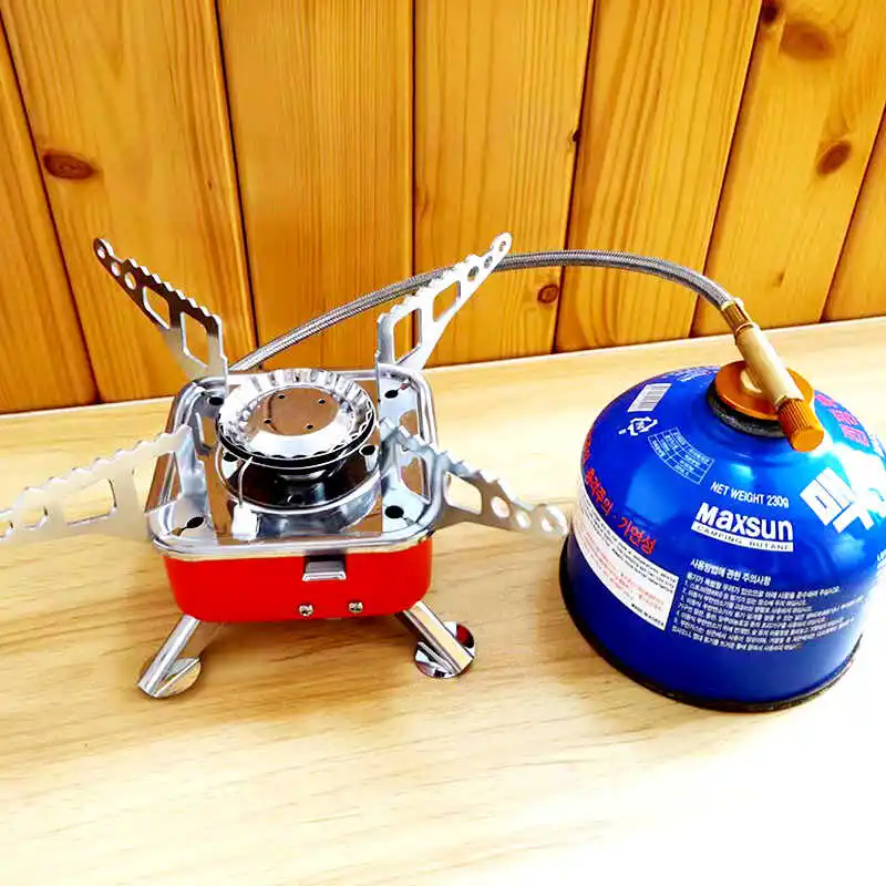 

Портативная газовая плита из нержавеющей стали для пикника, походов и приготовления пищи на природе, работающая на бутане