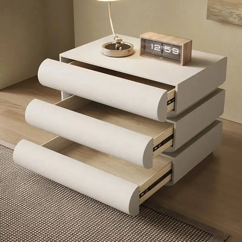 

White Bedside Tables Italian Sideboard Drawers Wooden Auxiliary Headboards Night Table Storage Muebles Para El Hogar Furnitures