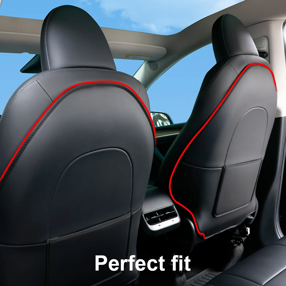 IPENGEN Car Seatback Protector for Tesla Model Y Model 3 Seat Back Protective Child Anti-Kick Mats Leather Interior Accessories