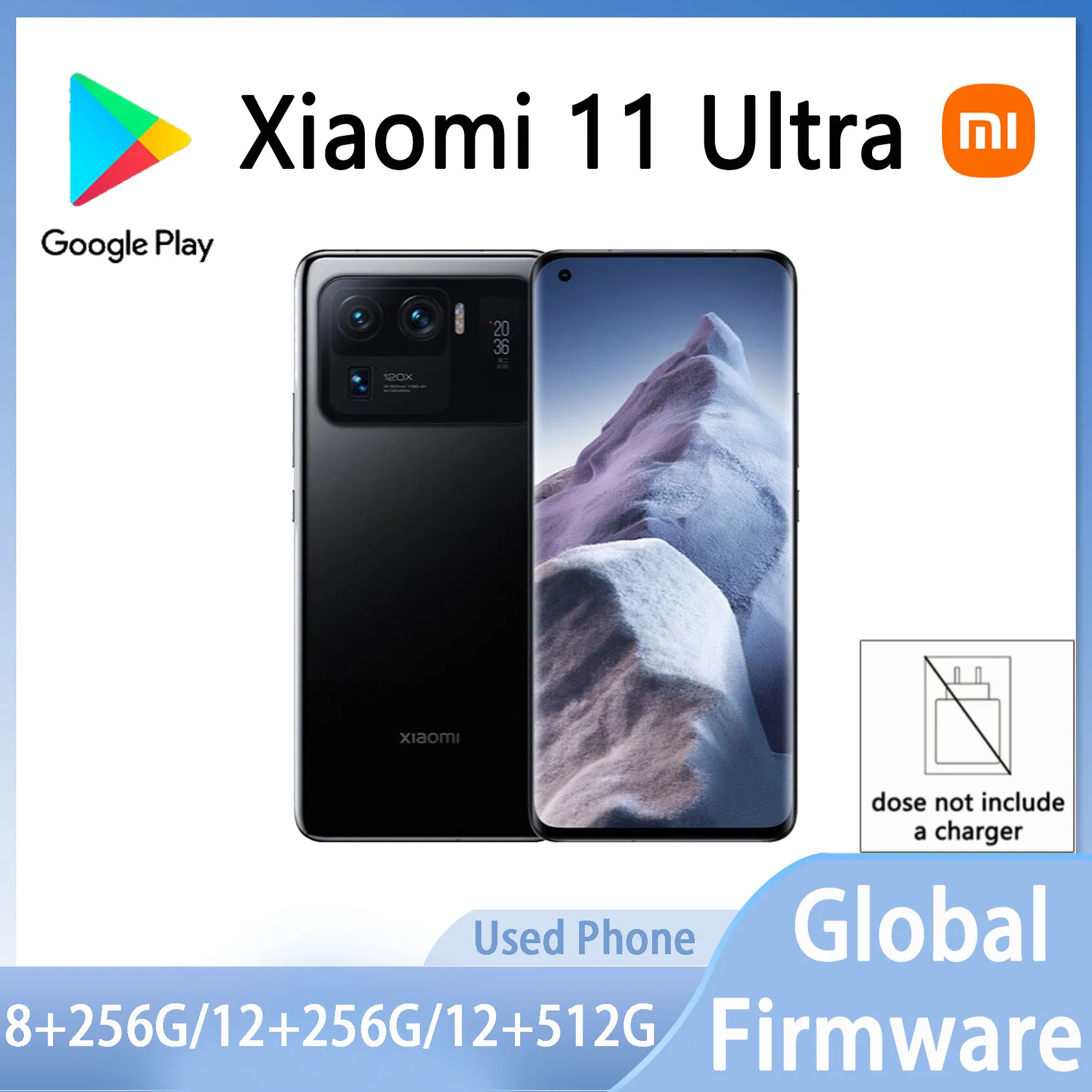 MIXiaomi 11 Ultra 5G Smartphone Global firmware HyperOS 1.0  50MP Camera 6.81” Display AndroidSnapdragon 888