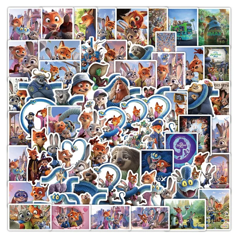 60PCS Cartoon Personality Zootopia2 Creative Graffiti Decorative Stickers