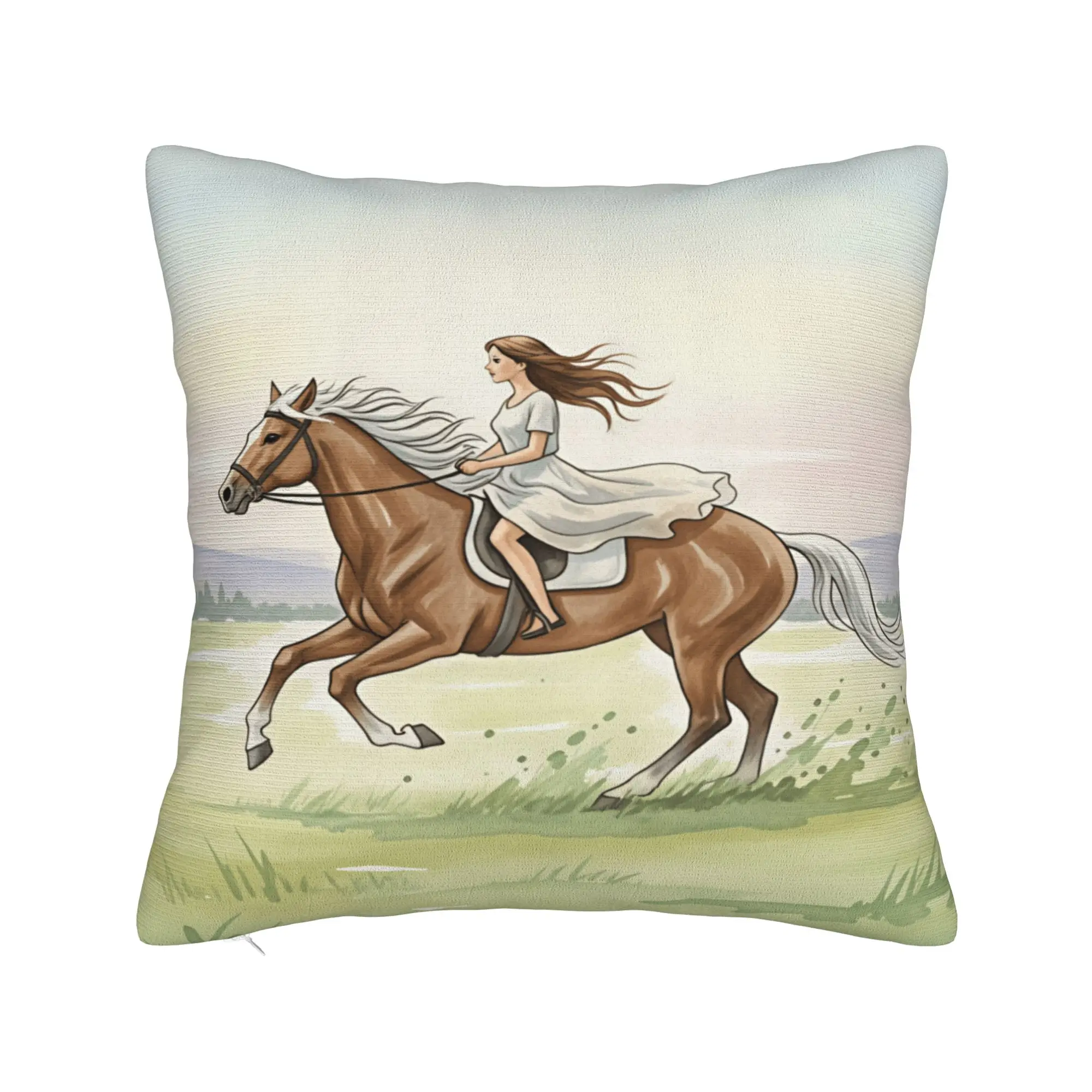 Equestrian Pillow Case  Vintage Pillow Cover Soft Pillowcases For Couch Sofa Bedroom