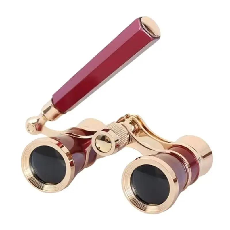 A98E-Binocular Compact 3X25 Vintage Binoculars Telescope For Adults Kids Women Gift Red
