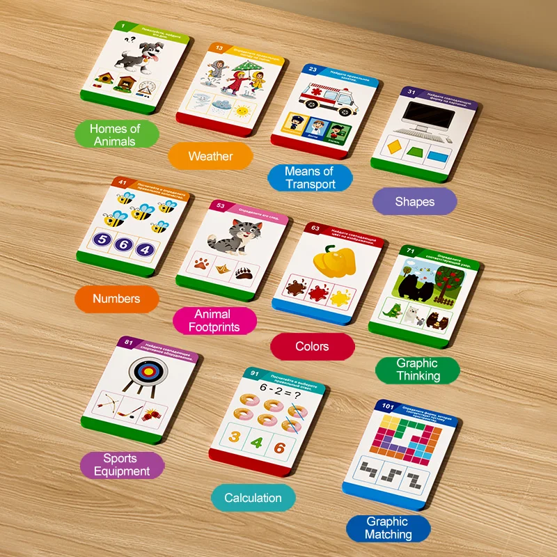 Máquina de aprendizagem de língua russa, 55 peças, flashcard, leitor de máquina de ensino de línguas, dispositivo de bolso educacional precoce, brinquedo para bebê