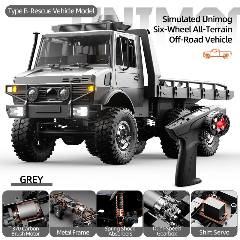

Unimog Remote Control Car Drift Car Toys Rc Racing Boys Gifts Brushed Motor All-Terrain Vehicle Six-Wheeled Rescue Vehicle