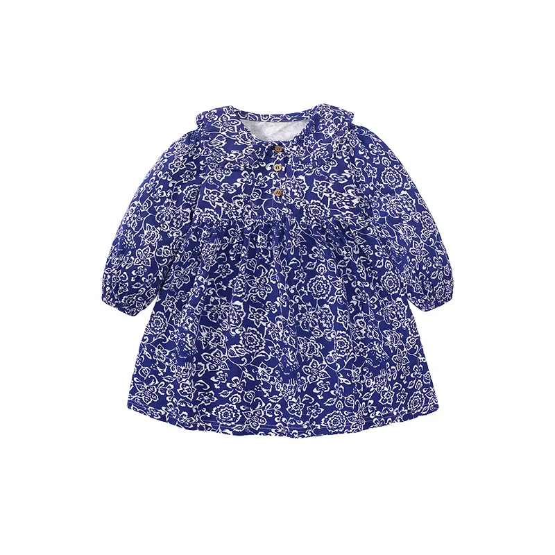 

Autumn Long Sleeve Children's Dress Girls' Dress Plain Cotton Children's Dress