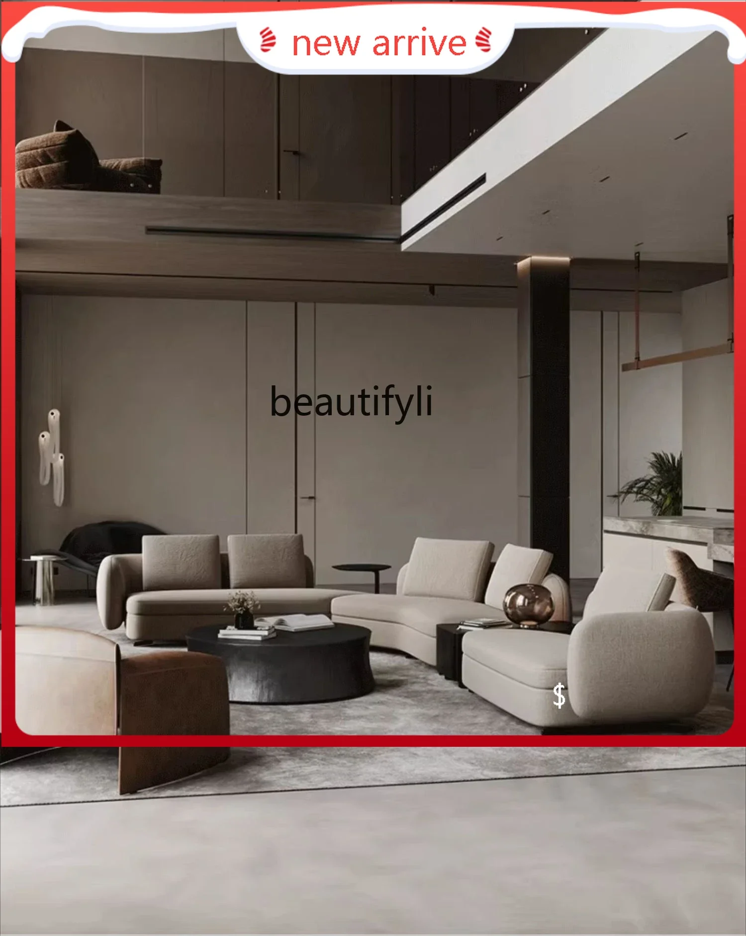 S132 Italian corner special-shaped sofa minimalist curved living room light luxury Saint-Germain sofa