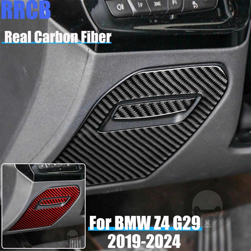 

Real Carbon Fiber Car Accessories Driver Storage Panel Trim Soft Cover Sticker For BMW Z4 G29 2019 2020 2021 2022 2023 2024