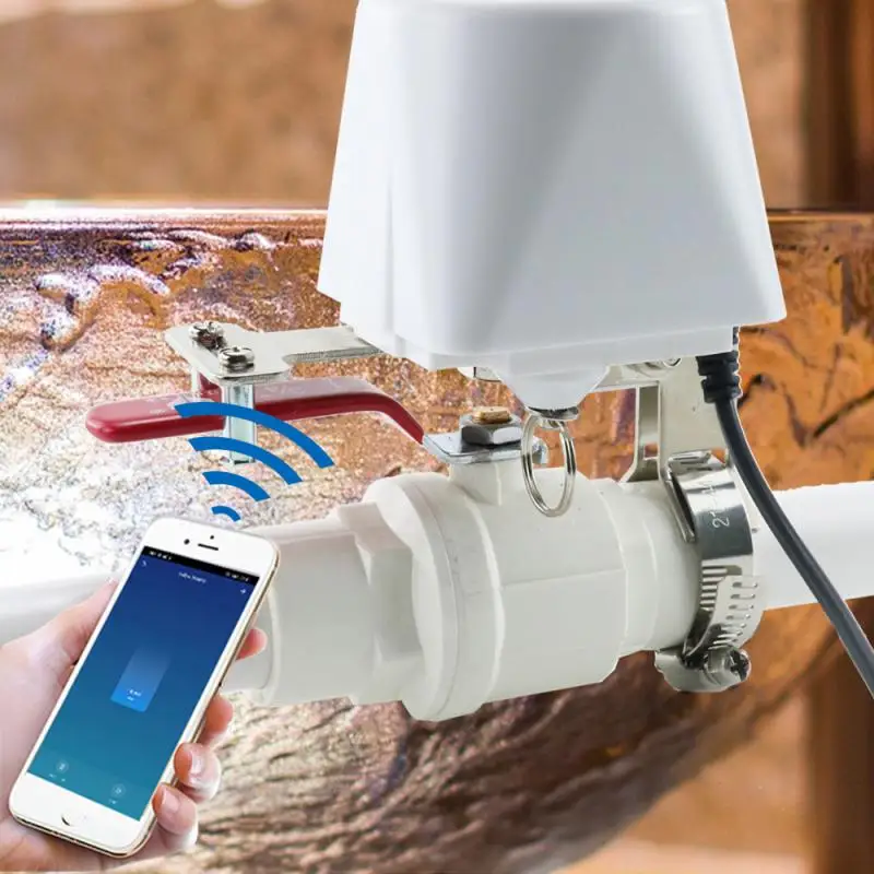 Tuya Intelligent WIFI Wireless Valve Controller valvola a sfera Shutoff WiFi Bluetooth valvola del Gas mano meccanica Alexa Google Home