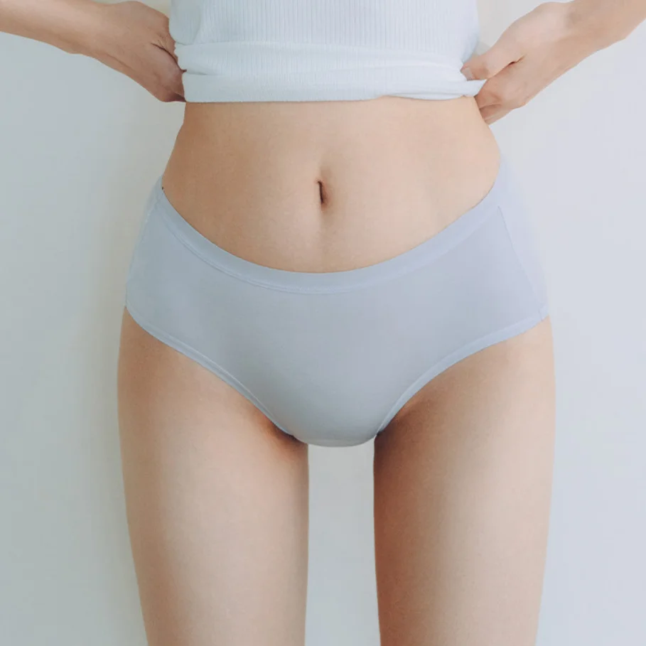 Women's 3-Pack 7A Antibacterial Briefs Solid Color Mid-Rise Breathable Comfortable Bikini Underwear Daily Soft Triangle Panties