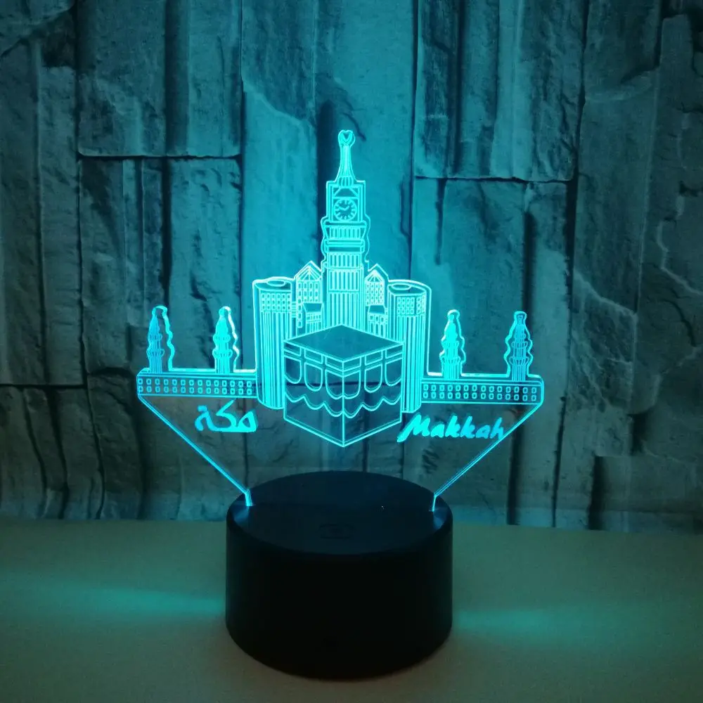 Nighdn 3D LED Night Light Building Touch USB Table Lamp Gift Child Nightlight Bedroom Decoration 7 Color Changing