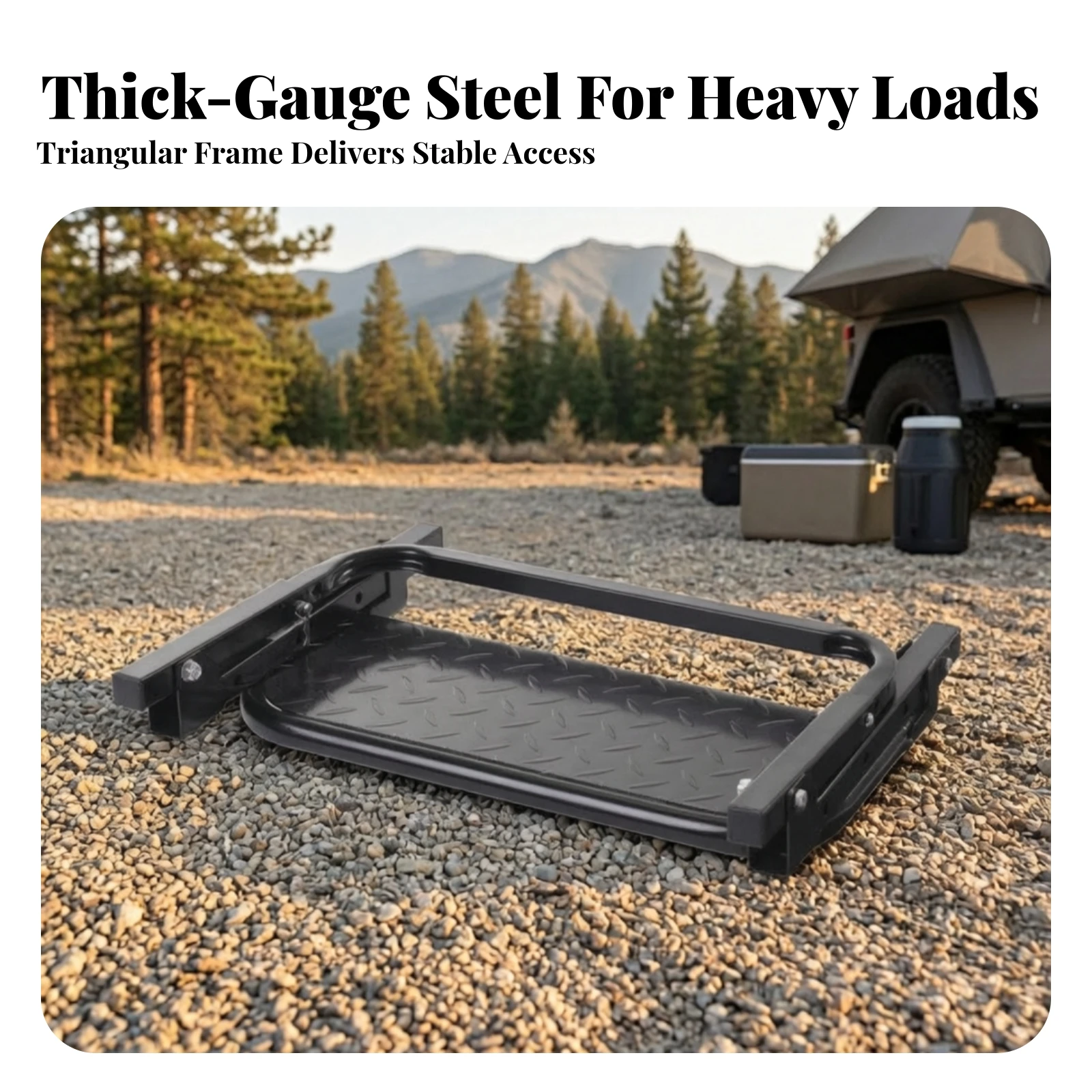 Tyre Wheel Step Sturdy Vehicle Step with Diamond Grip Platform Space-Saving Lightweight for SUV Owners, Roof Rack Loading