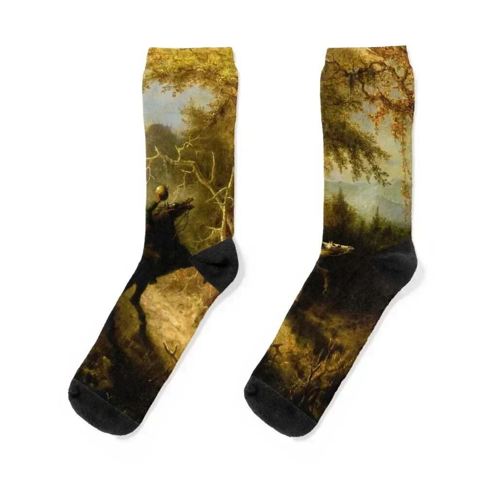 The Headless Horseman Pursuing Ichabod Crane Socks retro Lots Mens Socks Women's