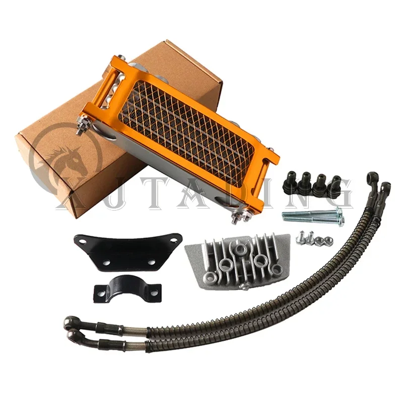 Motocross Universal 50cc-140cc Modifizierter Ölkühler Ölkühler-Kit für Honda Yamaha Kawasaki Dirt Bike Mopeds Enduro Motocross