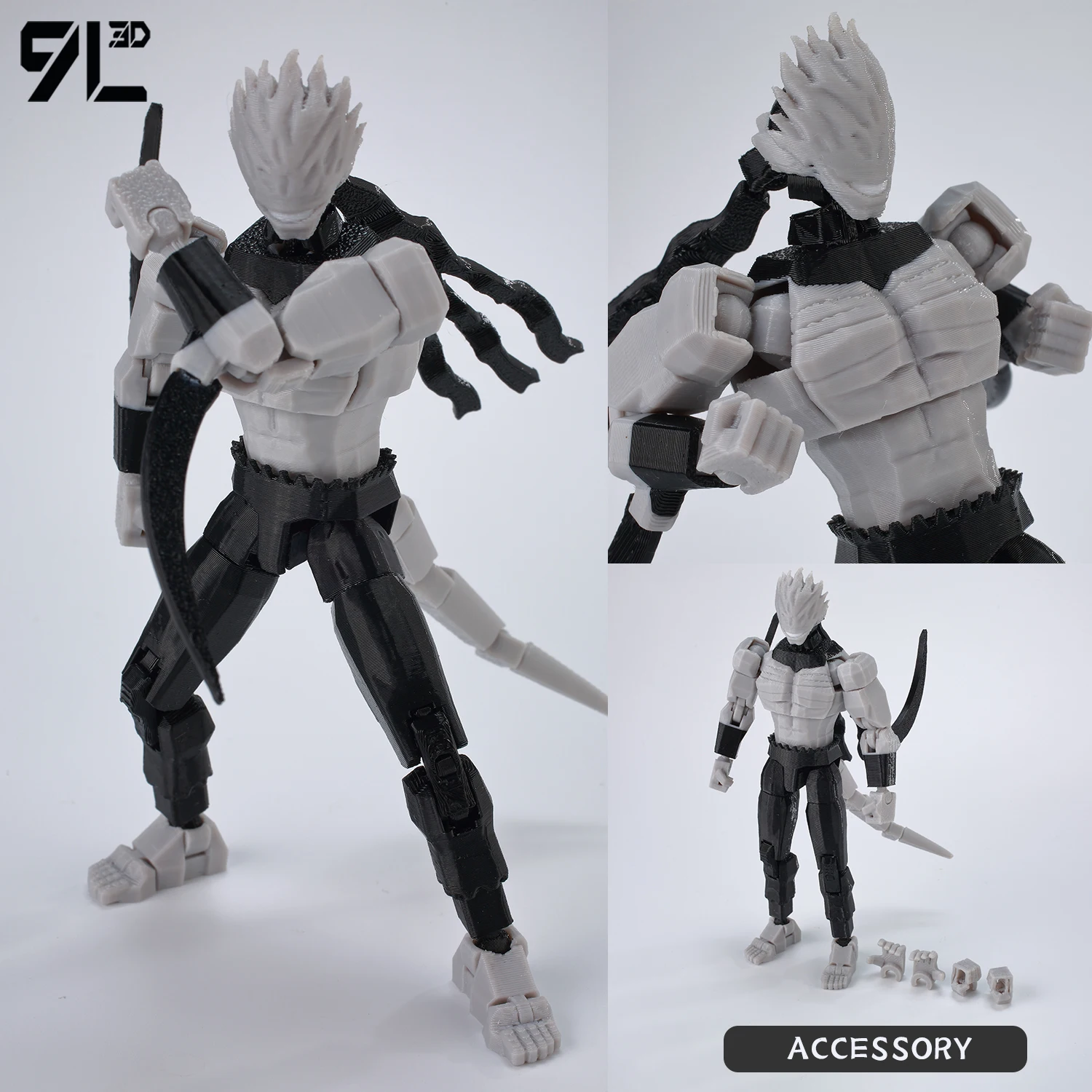 9L3D Titan 13 Vormontiertes Gojo Sukuna Jujutsu Toji Actionfiguren-Set 3D-Druck Dummy Glücksbringer Vollkörper Mechanischer Roboter Spielzeug