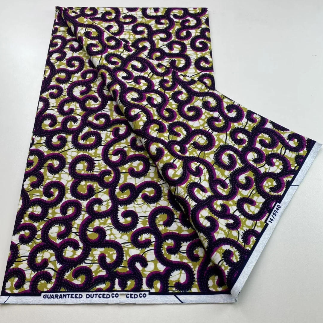

2025 Nigerian Hollande Wax Print African Fabrics High Quality for Patchwork New Style Fabric for Clothing Home Decor 3C10