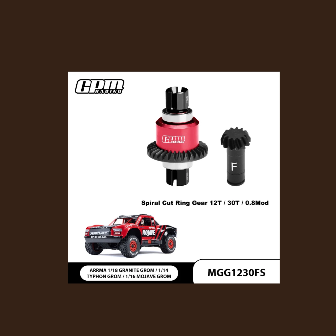 

GPM CS + 7075 Комплект передних диффонов из сплава 12/30 зуб. Граннит ARRMA Typhon Mojave Grom.