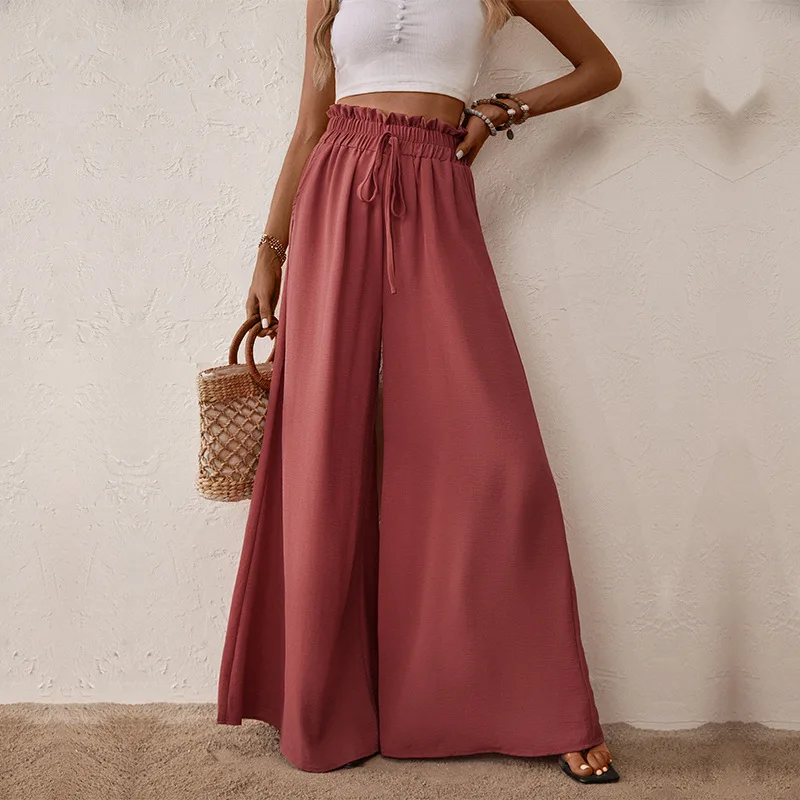 

Women's Trousers 2025 Trumpet Casual Elastic Wide-leg Pants