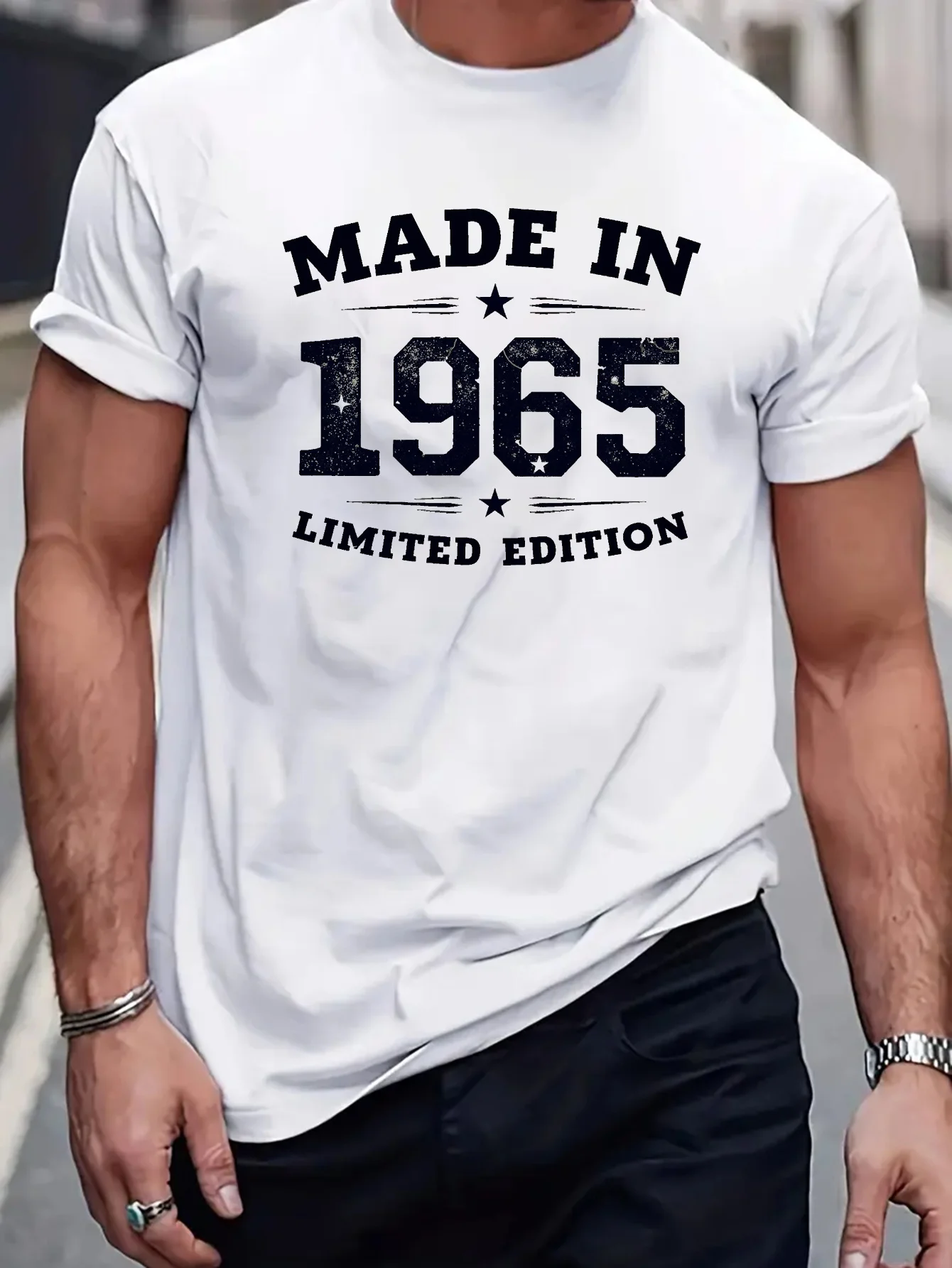 Mdsfgs Men's T-Shirt, Summer Men's T-Shirt, Men's Sports Shirt, Slightly Stretchy Knit Fabric, Patterned T-Shirt, Close-Fitting, Slightly Stretchy Clothing, Patterned Shirt, Casual Design, Summer T-Shirt