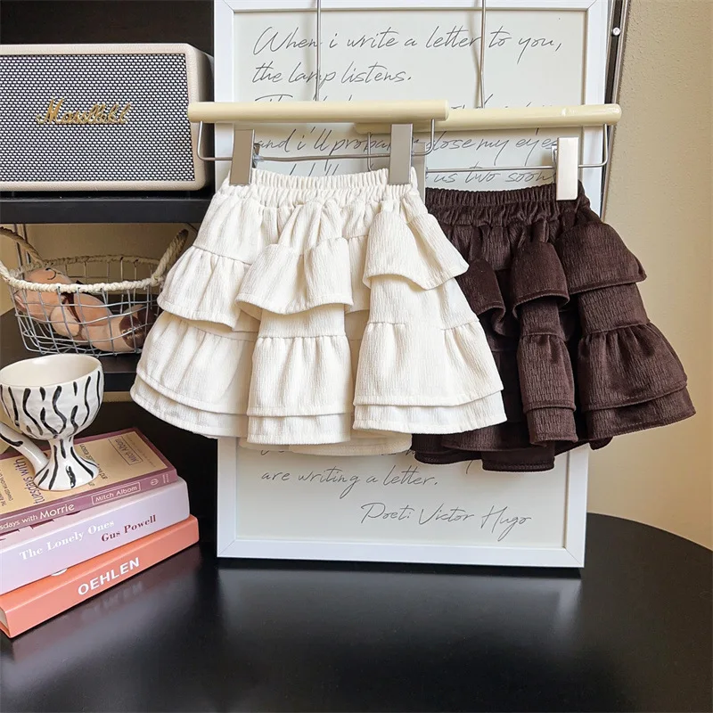 Girls' Skirts Autumn Clothes New Women's Treasures Fashion Short Cake Skirts Children's Skirts Spring and Autumn Children