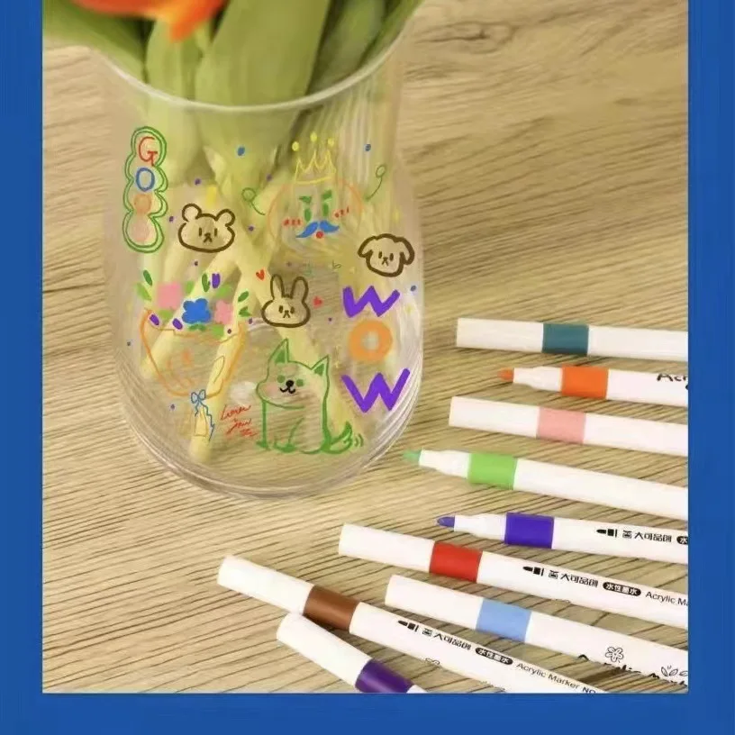 12/24 قطعة اللون ماركر إصلاح جدار القلم ماركر غير سامة Diy بها بنفسك السيراميك ورق زجاجي اللوحة علامة القلم أقلام الطلاء المياه القائمة