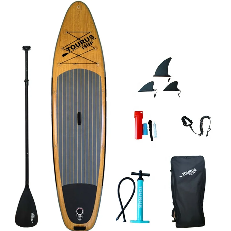 Simple Wooden Sup Stand Up Paddle Board Style Water Play Equipments 9'-14' Inflatable Sup Paddle Board