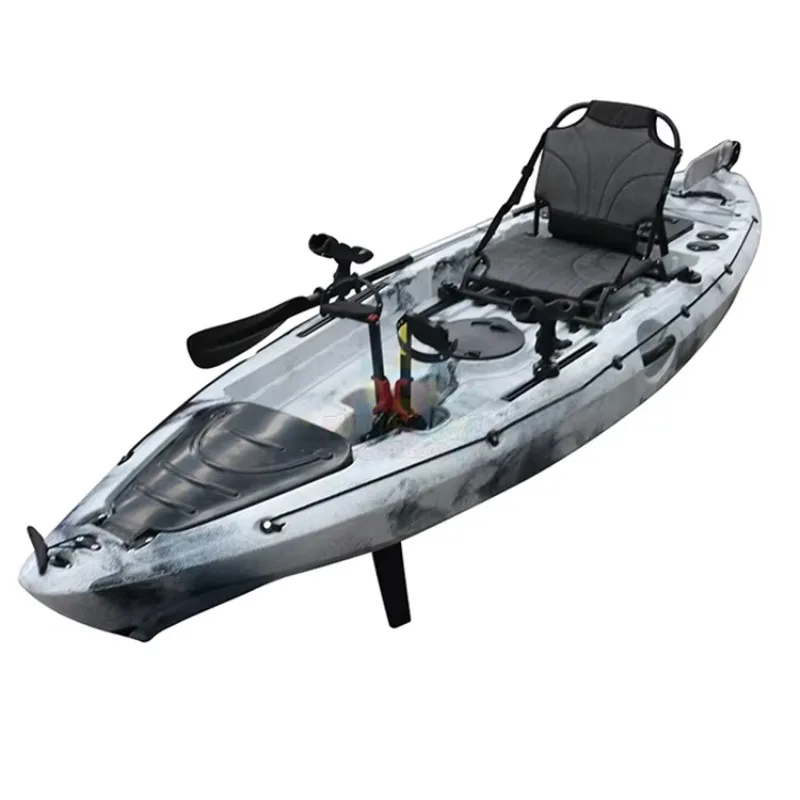 Pe Material Pedal Fishing Kayak One-Person Drive Motor Kayak With Big Hatches For Surfing And Kayak Fishing In Rivers