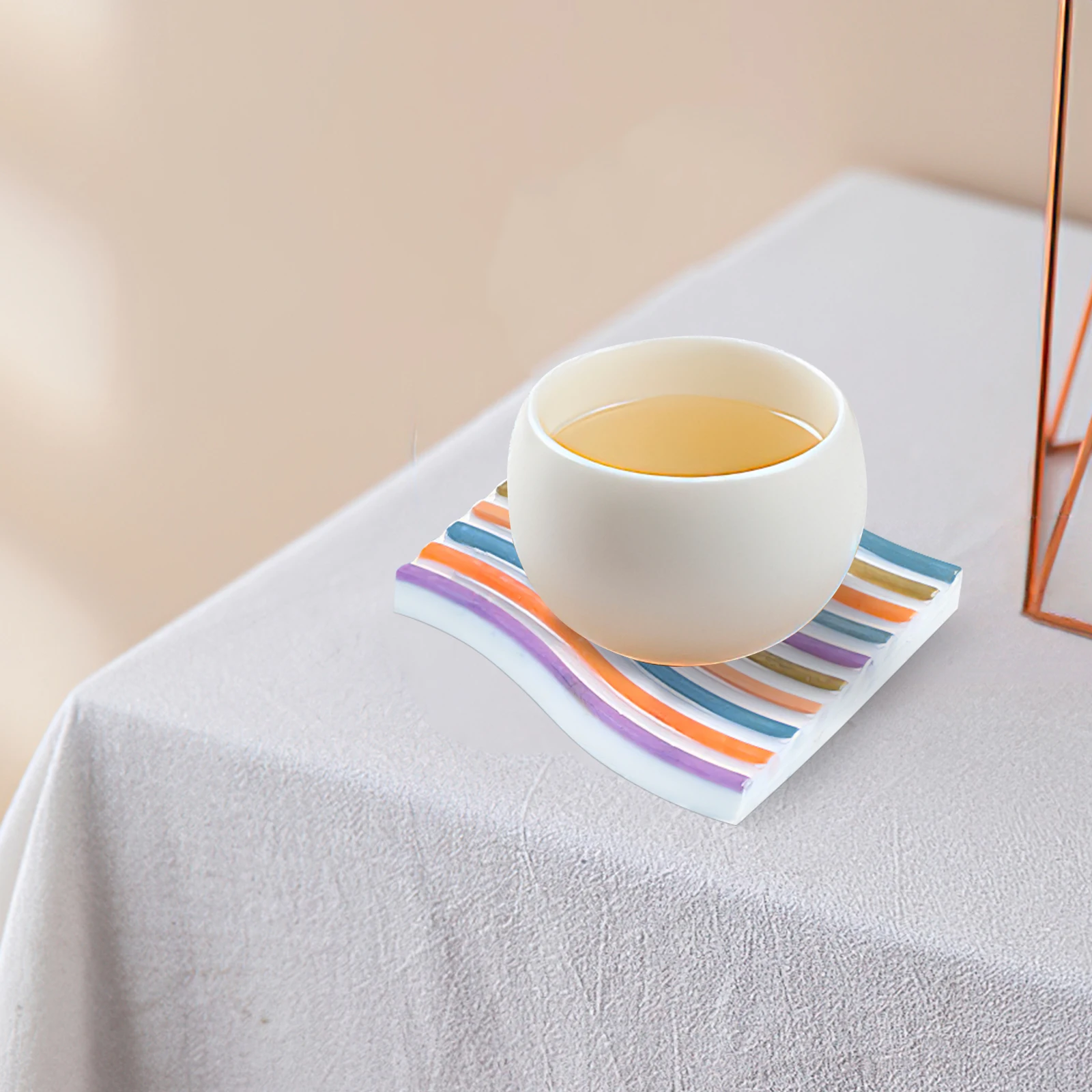 

Wavy Silicone Coaster Mold Durable Practical DIY Mold for Resin Cup Mat Molds Reusable Home Office Gift Resin Mould