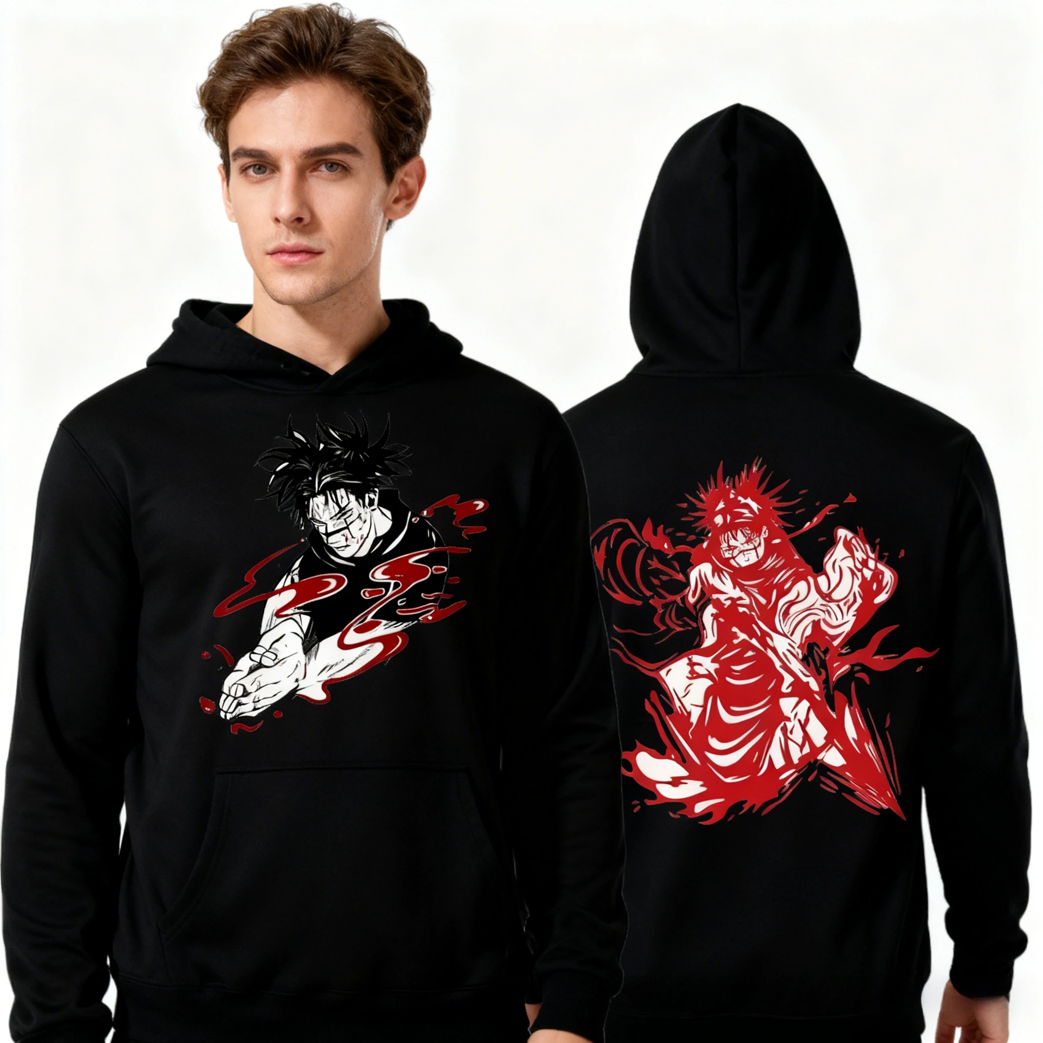 Jujutsu Kaisen أنيمي Choso Ryomen Sukuna الجرافيك أغطية رأس مطبوعة الرجال النساء بلوزة فضفاضة غير رسمية Harajuku الشارع الشهير البلوفرات